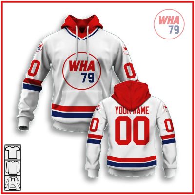 Customize Hoodie, Mask Hoodie Vintage WHA all stars 1979 white mesh retro hockey jersey