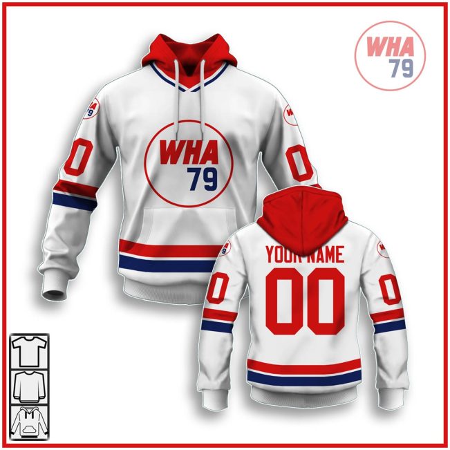 Customize Hoodie, Mask Hoodie Vintage WHA all stars 1979 white mesh retro hockey jersey