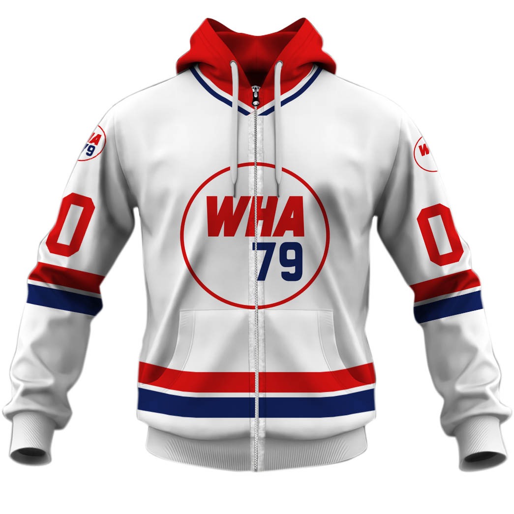 Customize Hoodie, Mask Hoodie Vintage WHA all stars 1979 white mesh retro hockey jersey