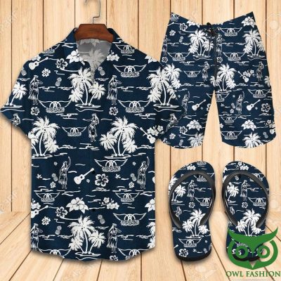 Aerosmith Dancing Flip Flops And Combo Hawaiian Shirt Shorts