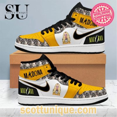 Madonna Single Art Nike Air Jordan 1 High Top Sneakers -Soulcals.com