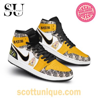 Madonna Single Art Nike Air Jordan 1 High Top Sneakers -Soulcals.com