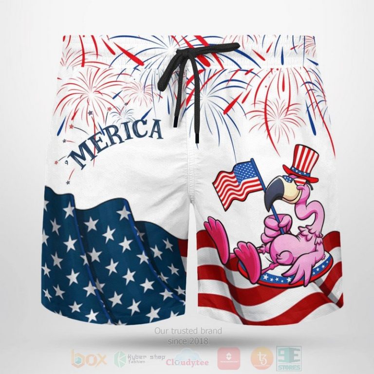 Merica Us Flag Flamingo White Hawaiian Shirt, Short - Hot Sale 2025 Merica Us Flag Flamingo White Hawaiian Shirt, Short - Hot Sale 2025