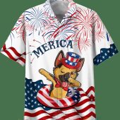 Merica Us Flag German Shepherd Hawaiian Shirt Short.jpg - demo10