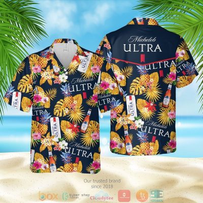 Michelob Ultra Pineapple Black Hawaiian Shirt, Shorts - Hot Sale 2025