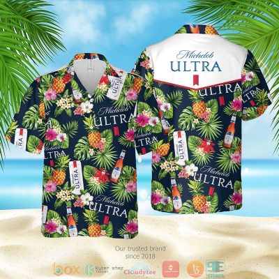 Michelob Ultra Pineapple Blue Green Hawaiian Shirt, Shorts - Hot Sale 2025