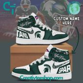 Michigan State Spartans NCAA Custom Name Air Jordan 1 Sneaker - soulcals.com