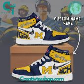 Michigan Wolverines NCAA Custom Name Air Jordan 1 Sneaker - soulcals.com