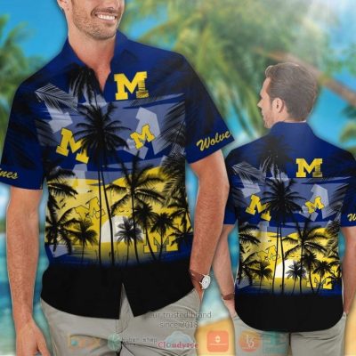 Michigan Wolverines Tropical Hawaiian Shirt And Shorts - Hot Sale 2025
