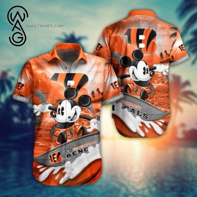 Mickey Mouse And Cincinnati Bengals Combo Hawaiian Shirt And Shorts - Hot Sale 2025