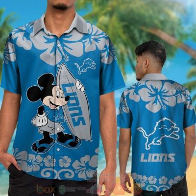 Mickey Mouse Detroit Lions Hawaiian Shirt And Shorts - Hot Sale 2025