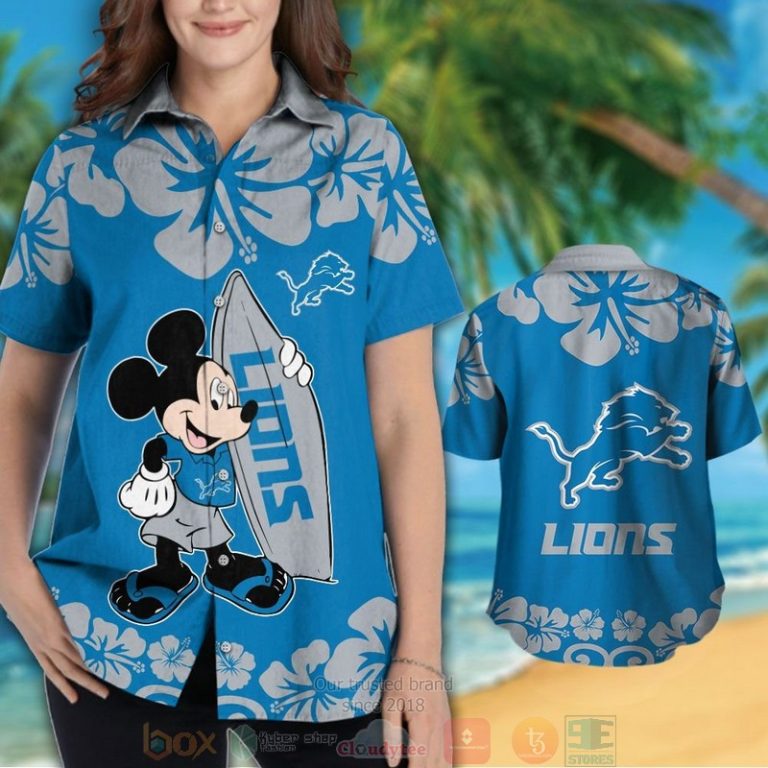 Mickey Mouse Detroit Lions Hawaiian Shirt And Shorts - Hot Sale 2025