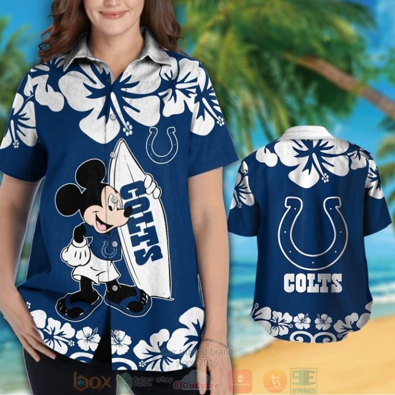 Mickey Mouse Indianapolis Colts Hawaiian Shirt And Shorts - Hot Sale 2025 Mickey Mouse Indianapolis Colts Hawaiian Shirt And Shorts - Hot Sale 2025