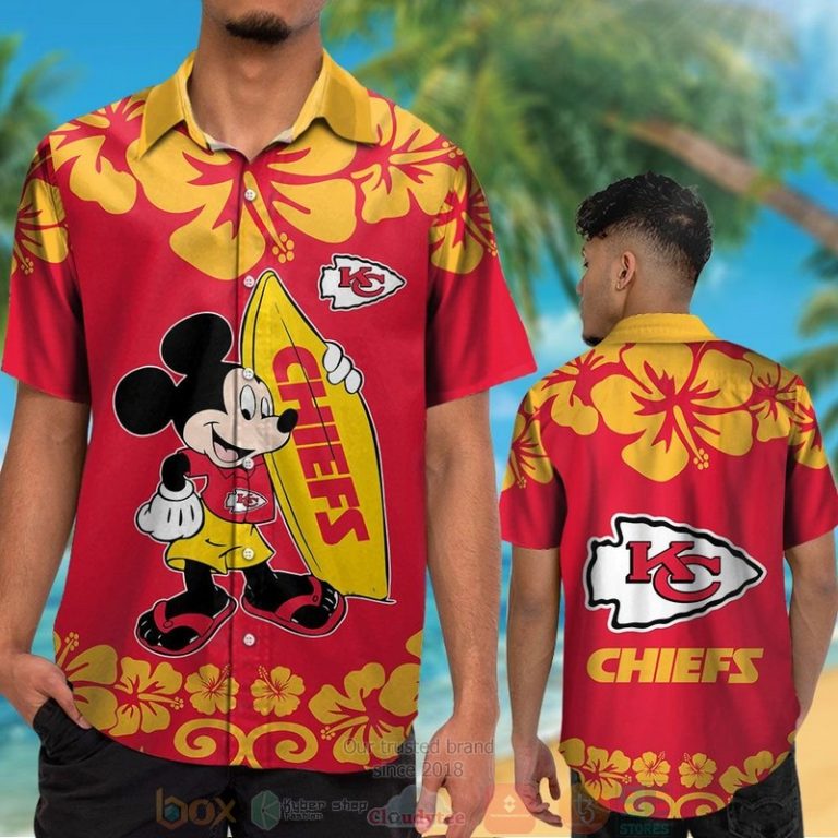 Mickey Mouse Kansas City Chiefs Hawaiian Shirt And Shorts - Hot Sale 2025
