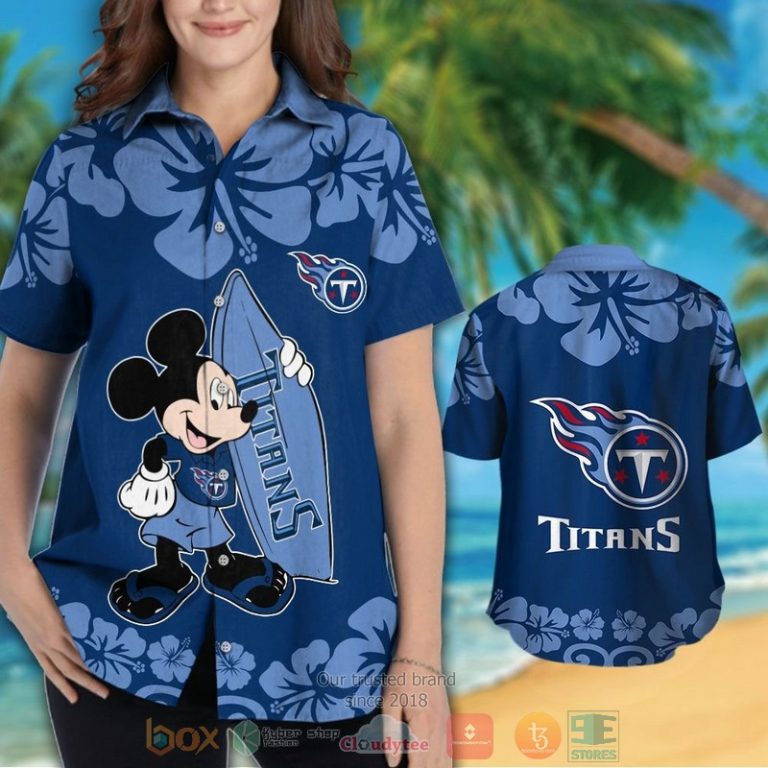 Mickey Mouse Tennessee Titans Hawaiian Shirt And Shorts - Hot Sale 2025