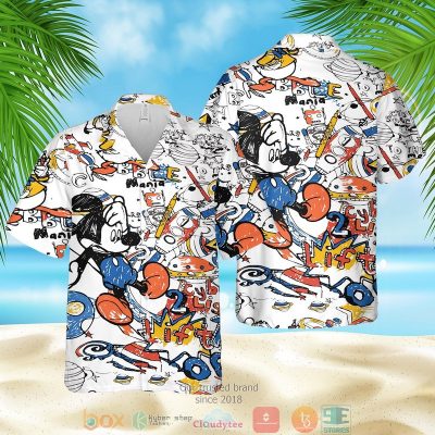 Mickey Mouse Paint White Hawaiian Shirt, Shorts - Hot Sale 2025