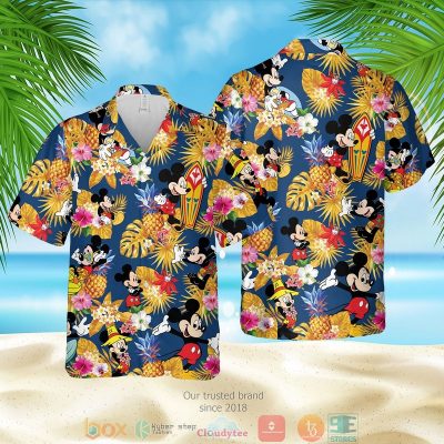 Mickey Mouse Pineapple Blue Hawaiian Shirt, Shorts - Hot Sale 2025