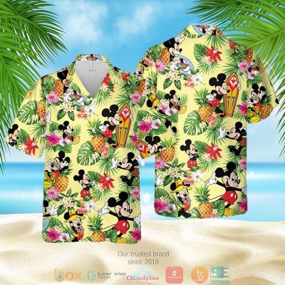 Mickey Mouse Pineapple Light Yellow Hawaiian Shirt, Shorts - Hot Sale 2025