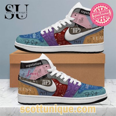 Taylor Swift Midnight Signature Air Jordan High Top Sneakers -Soulcals.com