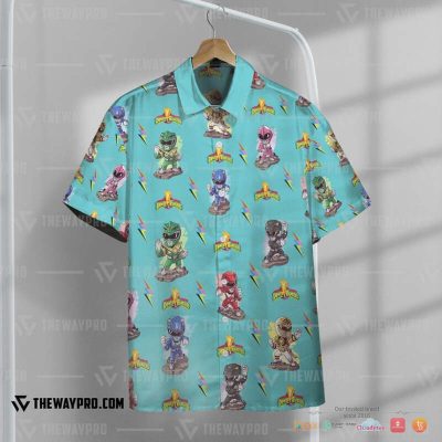 Mighty Morphin Power Rangers Cyan Hawaiian Shirt, Short - Hot Sale 2025
