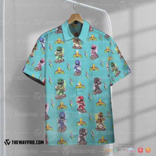 Mighty Morphin Power Rangers Cyan Hawaiian Shirt, Short - Hot Sale 2025