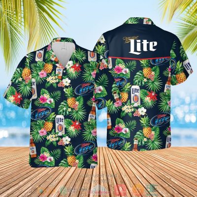 Miller Lite Pineapple Blue Green Hawaiian Shirt, Shorts - Hot Sale 2025