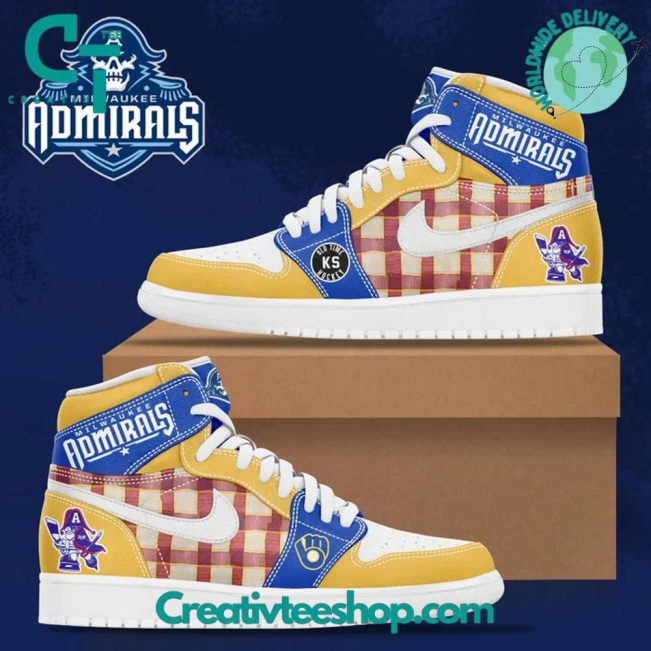 Milwaukee Admirals Bob Uecker Play Hockey Air Jordan 1 Sneaker - Creativteeshop