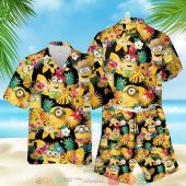 Minions Pineapple Black Yellow Hawaiian Shirt Shorts.jpg - demo10