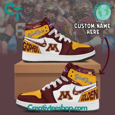 Minnesota Golden Gophers NCAA Custom Name Air Jordan 1 Sneaker - soulcals.com