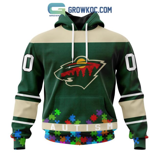Minnesota Wild NHL Special Unisex Kits Hockey Fights Against Autism Hoodie T Shirt