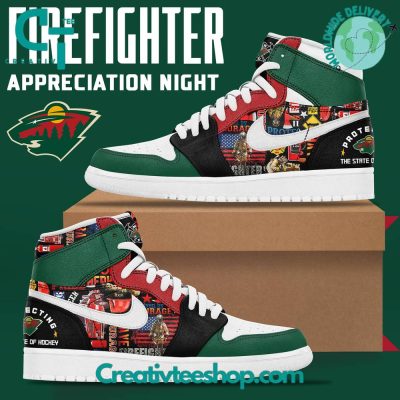 Minnesota Wild x 2024 Firefighter Appreciation Night Air Jordan 1 Sneaker - soulcals.com