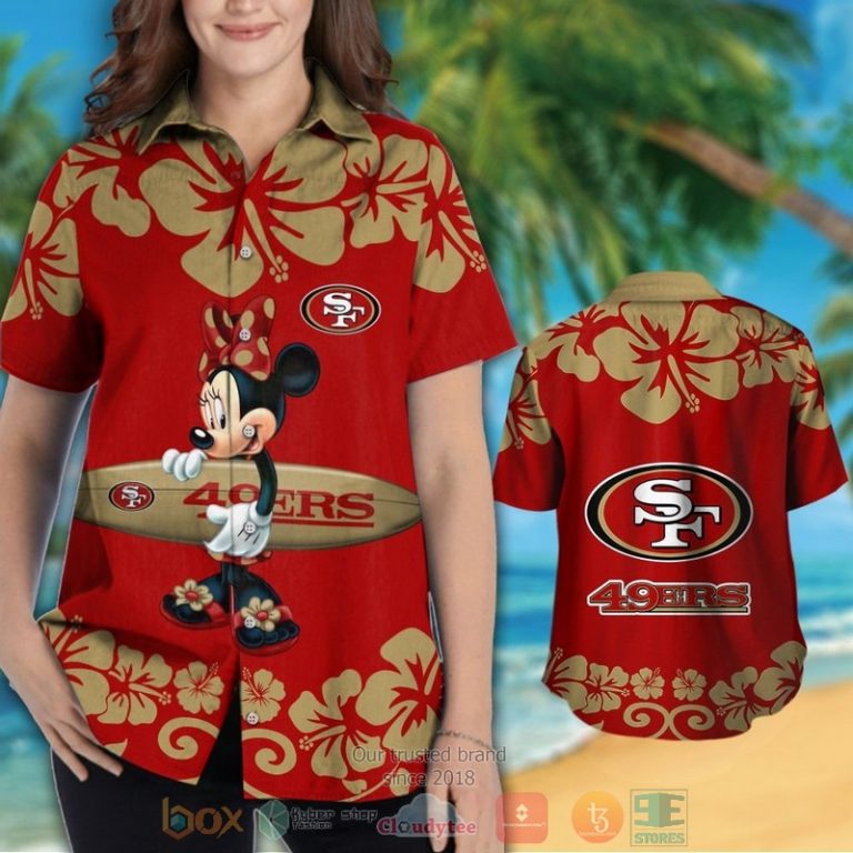 Minnie Mouse San Francisco 49Ers Hawaiian Shirt And Shorts - Hot Sale 2025 Minnie Mouse San Francisco 49Ers Hawaiian Shirt And Shorts - Hot Sale 2025