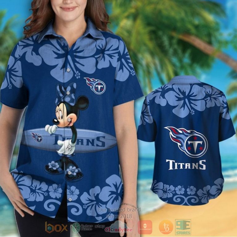 Minnie Mouse Tennessee Titans Hawaiian Shirt And Shorts - Hot Sale 2025