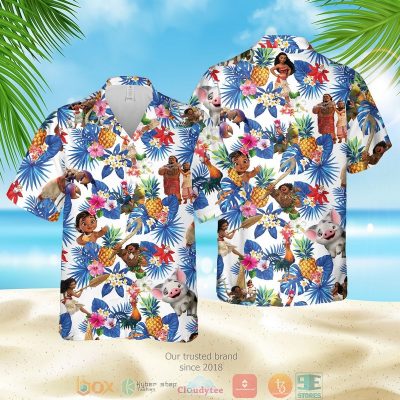 Moana Pineapple White Hawaiian Shirt, Shorts - Hot Sale 2025