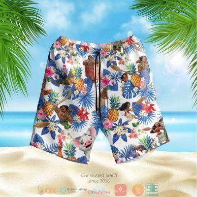 Moana Pineapple White Hawaiian Shirt, Shorts - Hot Sale 2025