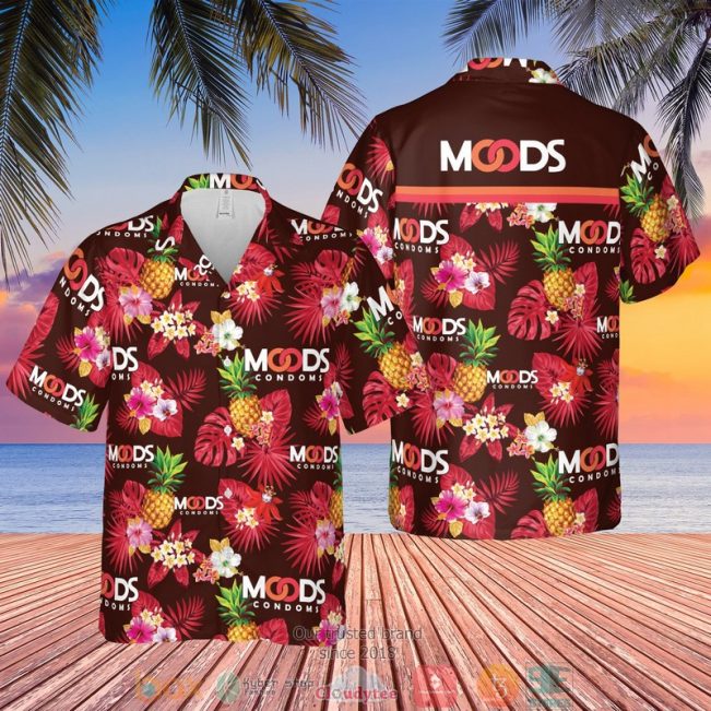 Moods Condoms Pineapple Red Hawaiian Shirt, Shorts - Hot Sale 2025