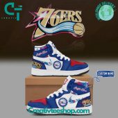 NBA Philadelphia 76ers Custom Name Air Jordan 1 Sneakers - soulcals.com