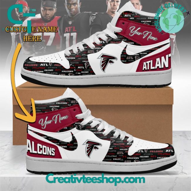 NFL Atlanta Falcons Custom Name Air Jordan 1 Sneaker - soulcals.com
