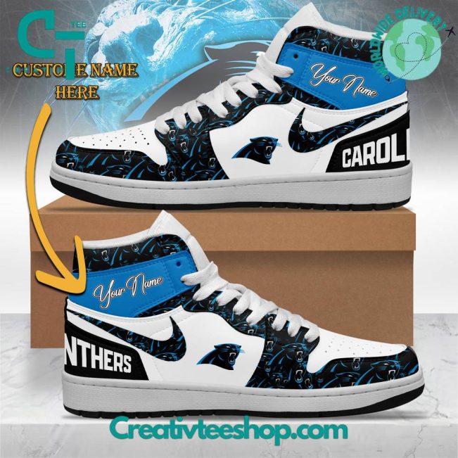 NFL Carolina Panthers Custom Name Air Jordan 1 Sneaker - soulcals.com