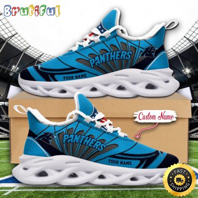 NFL Carolina Panthers Max Soul Shoes Custom Name Football Shoes Sports