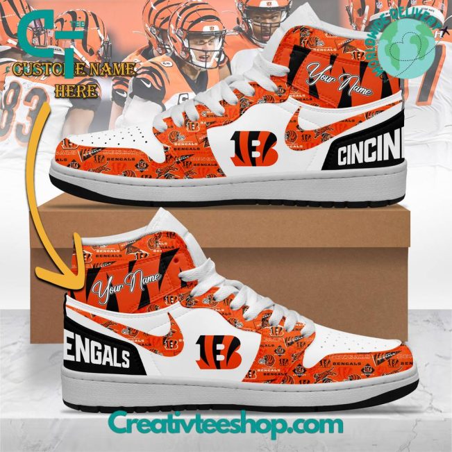 NFL Cincinnati Bengals Custom Name Air Jordan 1 Sneaker - soulcals.com
