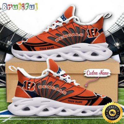 NFL Cincinnati Bengals Max Soul Shoes Custom Name Football Shoes Sports