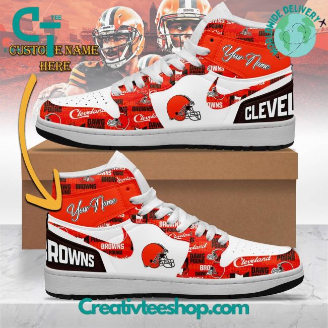 NFL Cleveland Browns Custom Name Air Jordan 1 Sneaker - soulcals.com