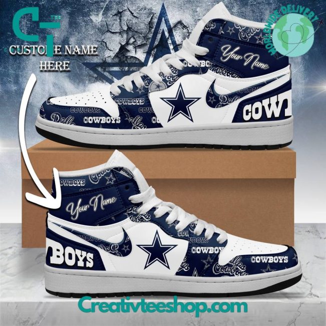 NFL Dallas Cowboys Custom Name Air Jordan 1 Sneaker - soulcals.com
