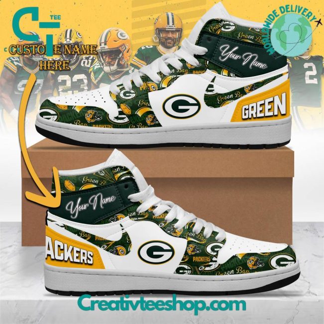 NFL Green Bay Packers Custom Name Air Jordan 1 Sneaker - soulcals.com