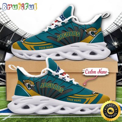 NFL Jacksonville Jaguars Max Soul Shoes Custom Name Football Shoes Sports