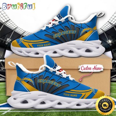 NFL Los Angeles Chargers Max Soul Shoes Custom Name Football Shoes Sports