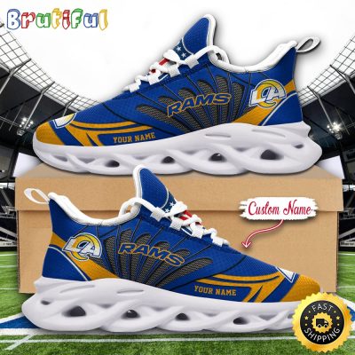 NFL Los Angeles Rams Max Soul Shoes Custom Name Football Shoes Sports