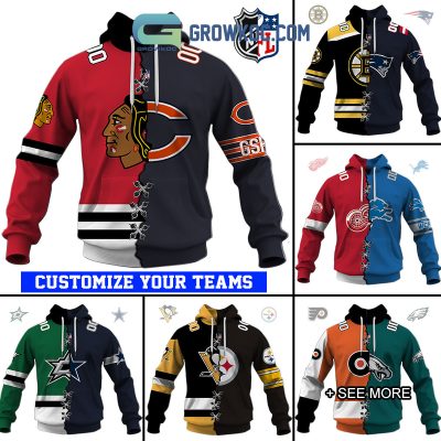 NFL Mix NHL 2 Team Home Jersey Hoodie T Shirt