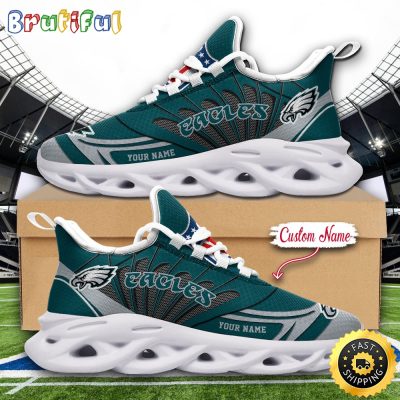 NFL Philadelphia Eagles Max Soul Shoes Custom Name Football Shoes Sports